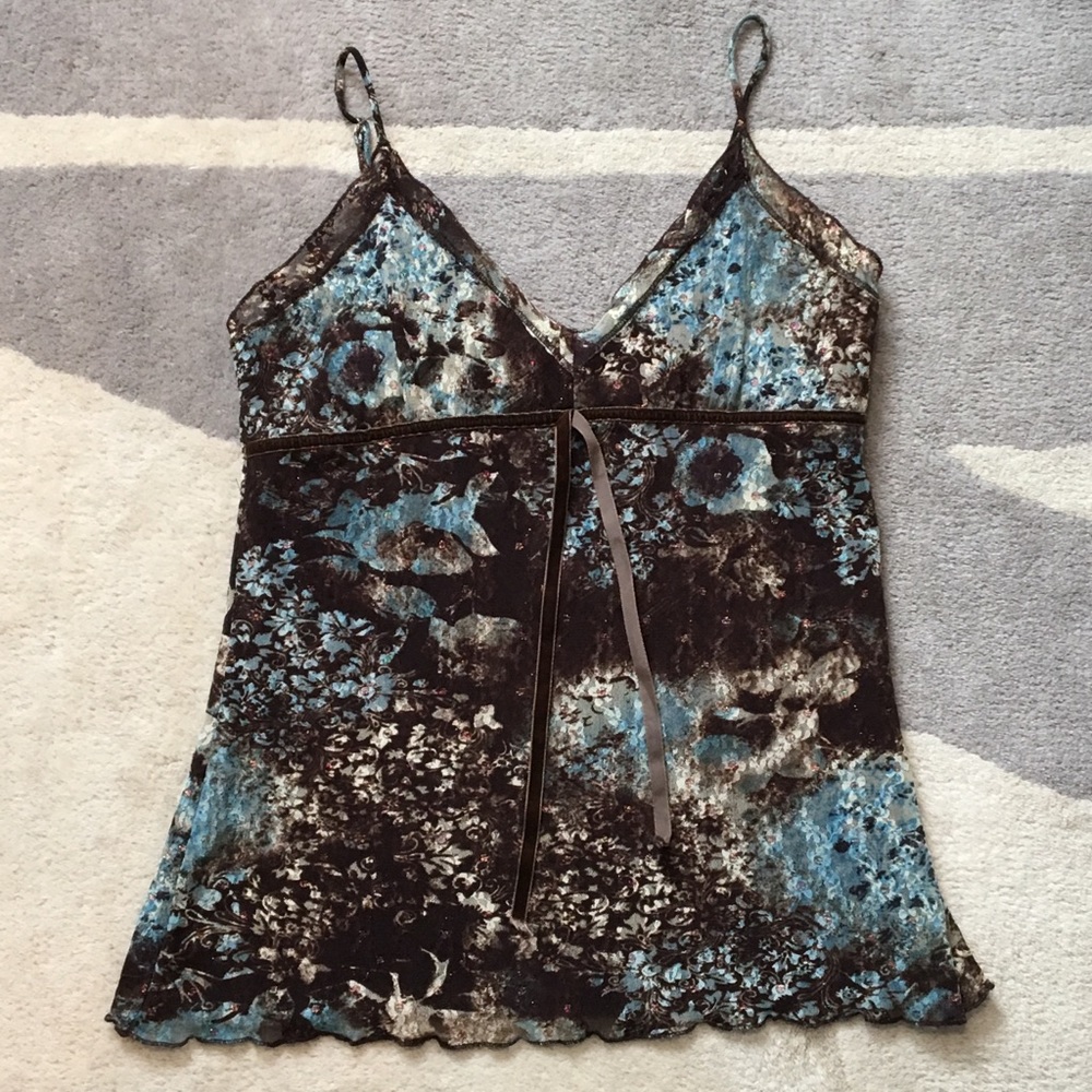 💜 4/$20 TOPS - Sparkle Lace Tank Top